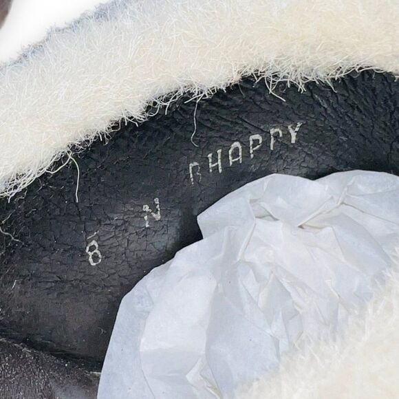 Donald J. Pliner Heels Winter Clogs Tan Leather / Cream Fur Trim Women's 8 N - Picture 10 of 11